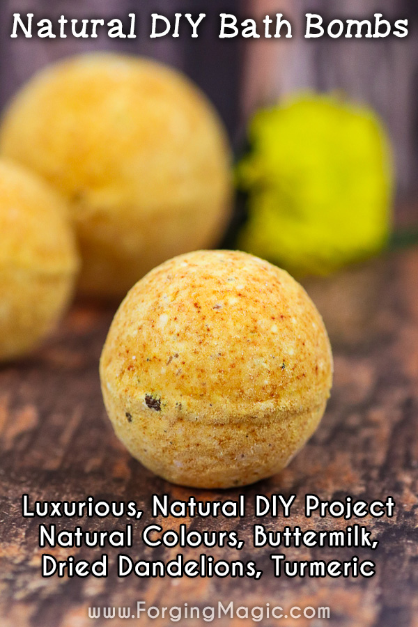 Natural Bath Bomb Recipe with Dandelions and Turmeric