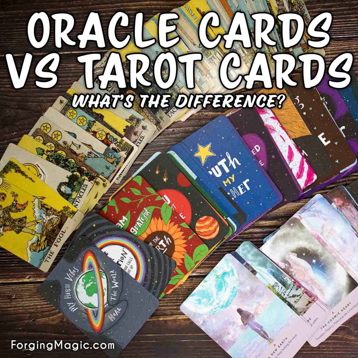 Oracle cards vs Tarot cards, what's the difference?
