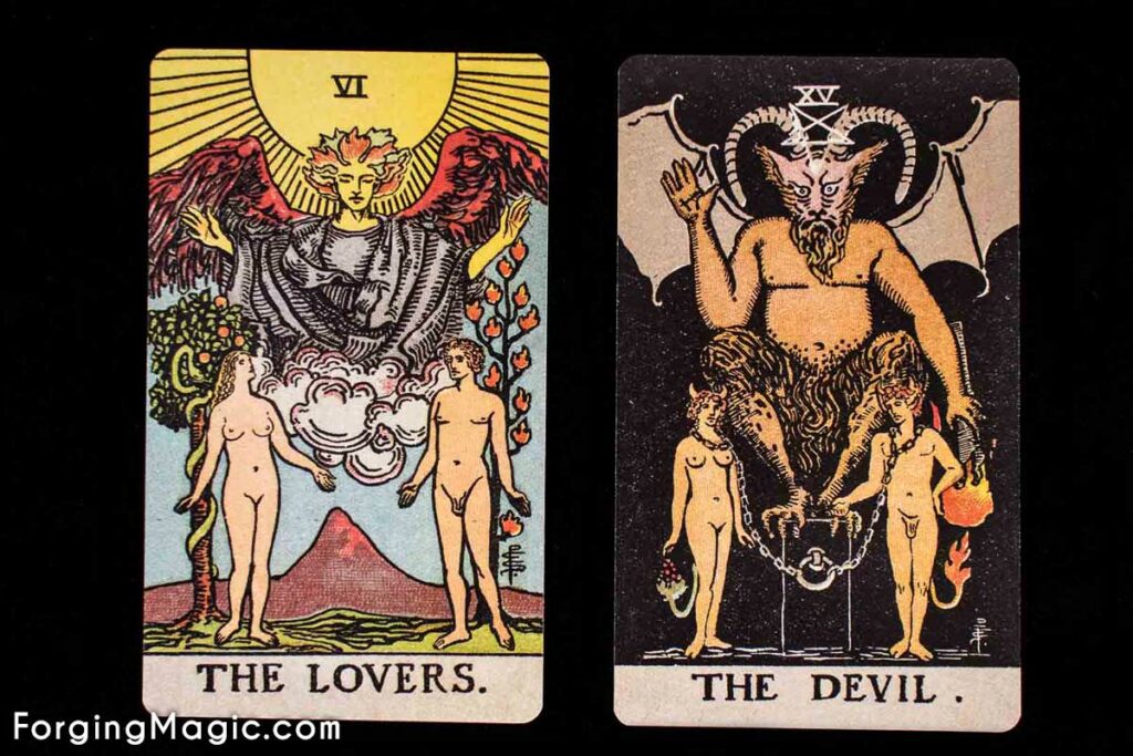 Lovers and Devil Cards