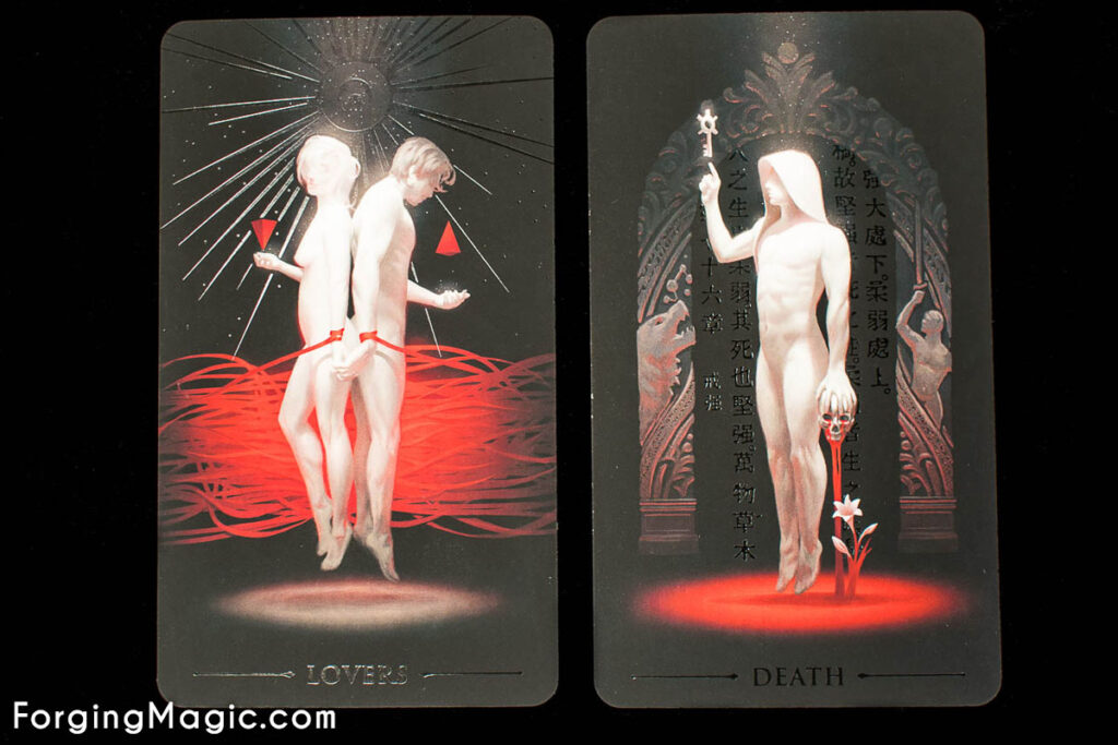 Lovers and Death Cards from True Black Tarot